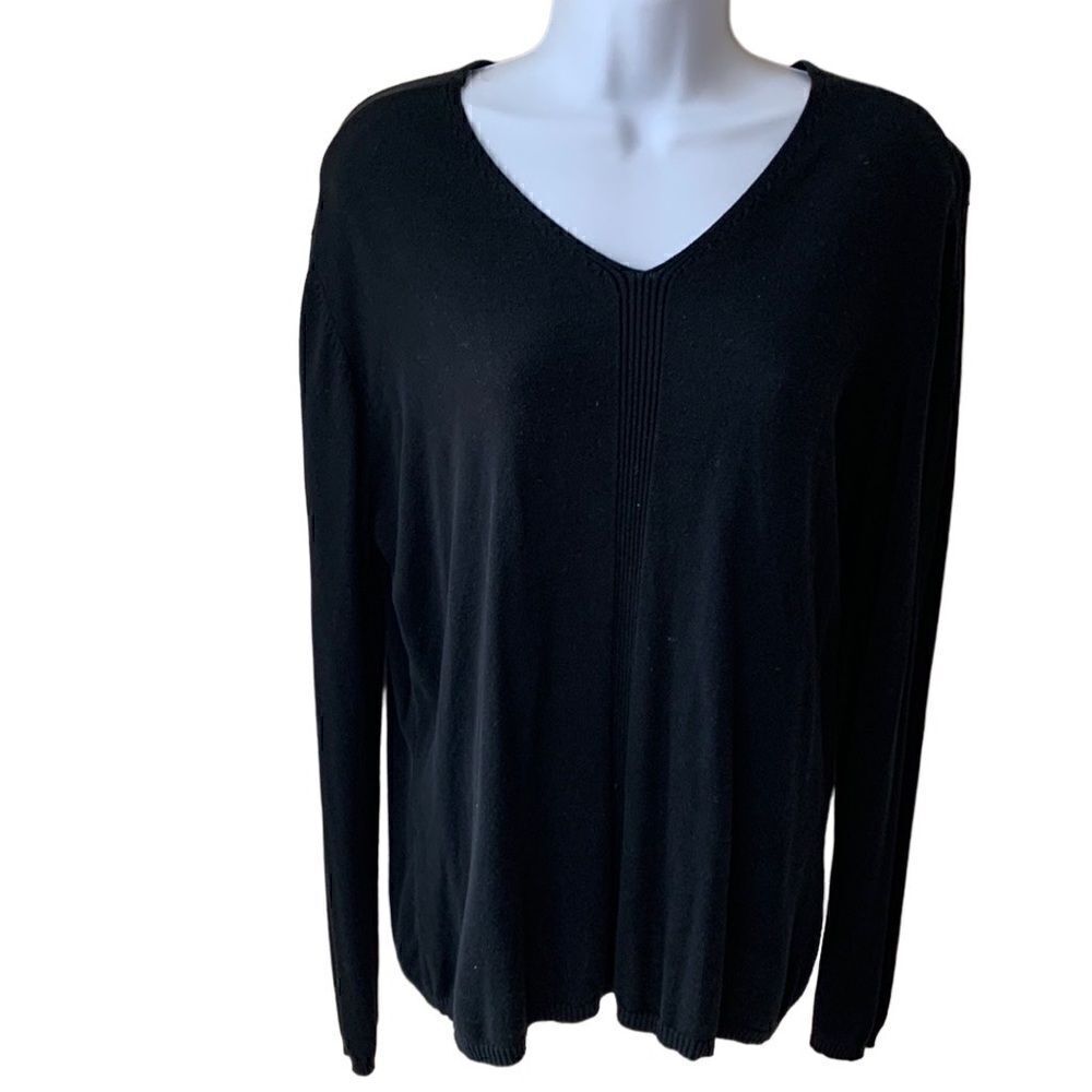 Collection silk blend black pullover sweater size XL‎